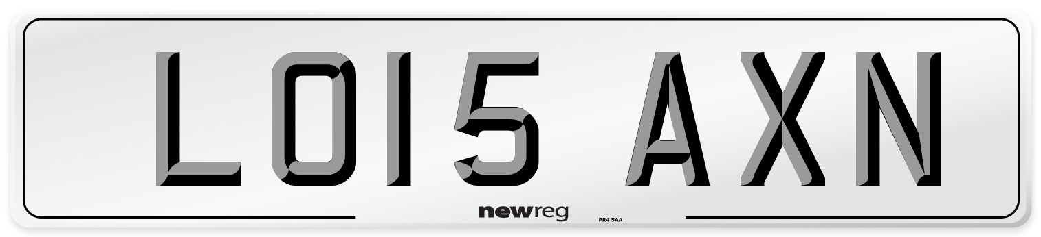 LO15 AXN Number Plate from New Reg